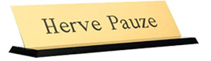 Order your custom Desk Signs and Nameplates. Choose Plate Color and Font Style. Low Prices