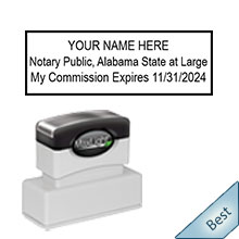 Highest Quality Alabama Notary Stamp. Order your Official AL Notary stamp today and save! Alabama notary stamps ship the next business day with FREE Shipping available. Meets Alabama Notary stamp requirements.
