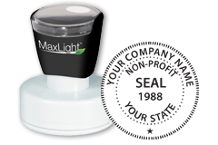 Order your non-profit corporate seal stamp today and save. Customized with company or business name. Low Prices