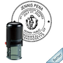 Order your Self-inking Massachusetts Round Notary Stamp today and save. MA Round notary stamps ship the next business day with FREE Shipping available. Meets Massachusetts Notary stamp requirements.