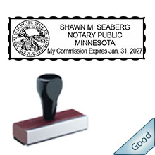 Minnesota Notary Traditional Expiration Rubber Stamp. Free Shipping