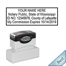 Order your Mississippi Notary Pre-Inked Expiration Stamp today and save. FREE Shipping available on all Mississippi Notary Stamps. Meets Mississippi Notary stamp requirements.