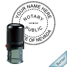 Quality Self-Inking Round Nevada Notary Stamp. Order your Official Self-Inking Round NV Notary stamp today and save! Nevada Round notary stamps ship the next business day with FREE Shipping available. Meets Nevada Notary stamp requirements.
