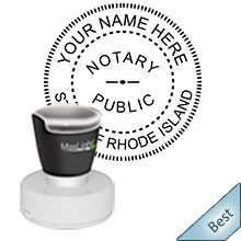 Highest Quality Round Rhode Island Notary Stamp. Order your Official Round RI Pre-Inked Notary stamp today and save! Rhode Island Round notary stamps ship the next business day with FREE Shipping available. Meets Rhode Island Notary stamp requirements.