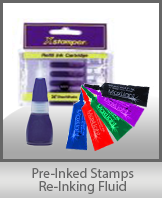 PRE-INKED STAMPS RE-INKING FLUID