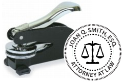 Order your Attorney seal today and save. Customized with Attorney's Name and Scales of Justice Logo. Fast Shipping