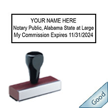 Order your Alabama Notary Traditional Expiration Rubber Stamp and save. Free Notary Pen with order.