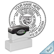 Highest Quality Round Arizona Notary Stamp. Order your Official Round AZ Notary stamp today and save! Arizona Round notary stamps ship the next business day with FREE Shipping available. Meets Arizona Notary stamp requirements.