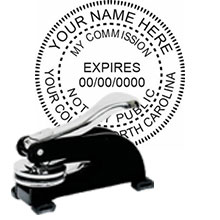 North Carolina Notary Desk Seal. Order this Steel-frame NC Notary Desk Embosser today and save! North Carolina Notary Desk Seals ship the next business day with FREE Shipping available. Meets NC Notary Seal requirements. Free Notary pen with every order