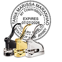 The Best New Jersey Notary Desk Embosser with date. Impress your clients with this Deluxe NJ Notary Desk Seal. NJ Designer Notary Desk seals ship the next business day with FREE shipping available. Meets NJ Notary Desk Seal requirements. Free Notary Pen.