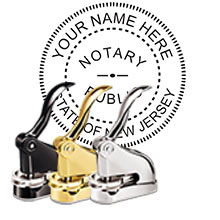 The Best New Jersey Notary Desk Embosser. Impress your clients with this Deluxe NJ Notary Desk Seal. NJ Designer Notary Desk seals ship the next business day with FREE shipping available. Meets New Jersey Notary Desk Seal requirements. Free Notary Pen.