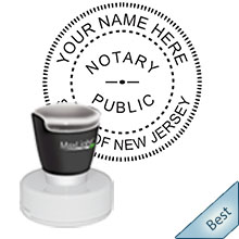 Highest Quality Round New Jersey Notary Stamp. Order your Official Round NJ Notary stamp without date today and save! New Jersey Round notary stamps ship the next business day with FREE Shipping available. Meets New Jersey Notary stamp requirements.