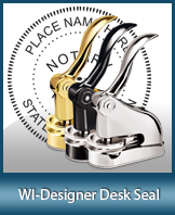This quality, affordable hand-held notary seal for Wisconsin can be purchased right here.