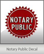 Order your professional notary public decals and signs today. We also carry a huge selection of notary supplies. Low Prices.