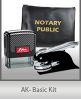 This affordable notary supply kit for Alaska contains the basic required notary stamps.