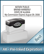 The Highest quality notary commission stamp for Alaska.