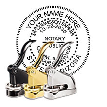 Impress your clients with this Deluxe Arizona Notary Desk Seal. FREE shipping available. Meets Arizona Notary Desk Seal requirements. Free Notary Pen.
