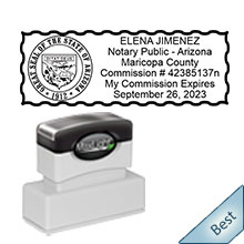 Highest Quality Arizona Notary Stamp. Order your Official AZ Notary stamp today and save! Arizona notary stamps ship the next business day with FREE Shipping available. Meets Arizona Notary stamp requirements.