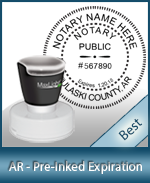 This High-quality Round Arkansas Notary stamp gives a clean, clear impression every time.
