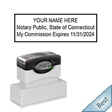 Order your Connecticut Notary Pre-Inked Expiration Stamp today and save. CT Notary public stamps ship the Next Business day with Free shipping available. FREE Notary Pen with Order from our Connecticut Notary Store. Meets Connecticut Notary requirements.