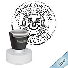 Highest Quality Round CT Notary Stamp with Emblem. Order your Official Round CT Notary stamp with Emblem today and save! Connecticut Round notary stamps ship the next business day with FREE Shipping available. Meets CT Notary stamp requirements.