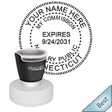 Highest Quality Round CT Notary Stamp with date. Order your Official Round CT Notary stamp with date today and save! Connecticut Round notary stamps ship the next business day with FREE Shipping available. Meets Connecticut Notary stamp requirements.