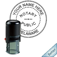 Order your Official Self-Inking Round DE Notary stamp today and save. Delaware Round notary stamps ship the next business day with FREE Shipping available. Meets Delaware Notary stamp requirements.