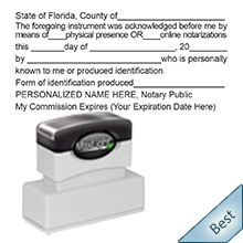 Order your Quality Florida Notary Stamps and Supplies. FL notary stamps ship the next business day with FREE Shipping available. Meets Florida Notary stamp requirements.