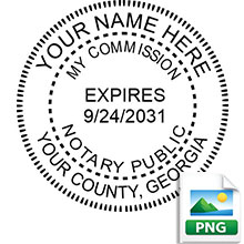 Highest Quality Round Georgia Notary Stamp. Order your Official Round GA Notary stamp today and save! Georgia Round notary stamps ship the next business day with FREE Shipping available. Meets Georgia Notary stamp requirements.