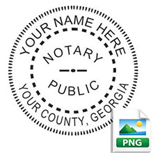 Highest Quality Round Georgia Notary Stamp. Order your Official Round GA Notary stamp today and save! Georgia Round notary stamps ship the next business day with FREE Shipping available. Meets Georgia Notary stamp requirements.