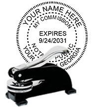 Order this Steel-frame GA Notary Desk Embosser with date today and save. FREE Shipping available. Meets Georgia Notary Seal requirements. Free Notary pen with every order.