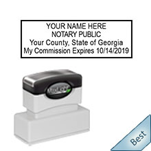 Highest Quality Georgia Notary Stamp. Order your Official GA Notary stamp today and save! Georgia notary stamps ship the next business day with FREE Shipping available. Meets Georgia Notary stamp requirements.