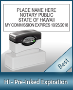 The Highest quality notary commission stamp for Hawaii.