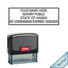 Quality Self-Inking Hawaii Notary Stamp. Order your Official Self-Inking HI Notary stamp today and save! Hawaii notary stamps ship the next business day with FREE Shipping available. Meets Hawaii Notary stamp requirements.