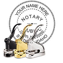 The Best Idaho Notary Desk Embosser. Impress your clients with this Deluxe Idaho Notary Desk Seal. ID Designer Notary Desk seals ship the next business day with FREE shipping available. Meets Idaho Notary Desk Seal requirements. Free Notary Pen.