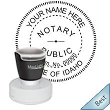Order your Pre-Inked Idaho Round Notary Stamp today and save. Idaho Round Notary Stamps Ship the Next Business Day with Free Shipping available. FREE Notary Pen with every online Idaho Notary Store order. Meets Idaho Notary stamp requirements.