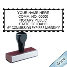 Order your Idaho Notary Traditional Expiration Stamp today and save. Free Notary Pen with order. Ships out the next business day