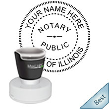 Order your Official Illinois Notary Pre-Inked Round Stamp today and save. FREE Notary Pen with Order. Meets Illinois Notary stamp requirements.