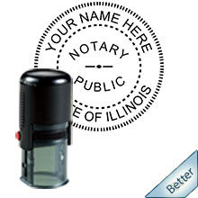 Order your Round Illinois Self-ink stamp today and save. Illinois Self-inking rounds stamps ship the next business day with free shipping available. FREE Notary Pen with Order. Meets Illinois Notary stamp requirements.