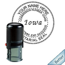 Order your Iowa Round Self-inking Notary Stamp today and save. Iowa Round Notary Public Stamps ship the Next Business day with free shipping available. FREE Notary Pen with Order. Meets Iowa Notary stamp requirements.