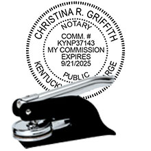 Quality Kentucky Notary Pocket Seal. Order your Official KY Notary Embosser today and save! Kentucky Notary Embossers ship the next business day with FREE shipping available. Meets Kentucky Notary Seal requirements. Free Notary pen with every order