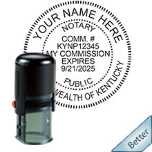 Order your Round KY Notary stamp and supplies today and save. Free Notary Pen with every Round Self-inking KY Notary Stamp Order. Meets Kentucky Notary stamp requirements. Ships Next Business Day