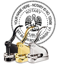 The Best Louisiana Notary Desk Embosser. Impress your clients with this Deluxe LA Notary Desk Seal. LA Designer Notary Desk seals ship the next business day with FREE shipping available. Meets Louisiana Notary Desk Seal requirements. Free Notary Pen.
