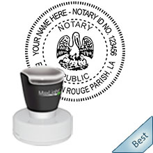 Order your Louisiana Notary Pre-Inked Round Stamp today and save. Louisiana Pre-Inked Round notary stamps ship the next business day with FREE Shipping available. Meets Louisiana Notary stamp requirements.