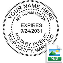 Order your Official MD Notary stamps and supplies with date today and save. Maryland Round notary stamps ship the next business day with FREE Shipping available. Meets Maryland Notary stamp requirements.