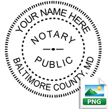 Order your Pre-Inked Round Maryland Notary Stamp today and save. Maryland Round notary stamps ship the next business day with FREE Shipping available. Meets Maryland Notary stamp requirements. Free notary pen when ordering from our Maryland Notary Store.