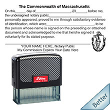 Order your Self-Inking Massachusetts Acknowledgement Notary Stamp today and save. Massachusetts notary stamps ship the next business day with FREE Shipping available. Meets Massachusetts Notary stamp requirements.