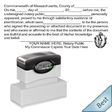 Order your Massachusetts Notary Jurat Stamp Pre-Inked today and save. Massachusetts notary stamps ship the next business day with FREE Shipping available. Meets Massachusetts Notary stamp requirements.