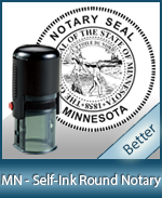 An affordable round self-inking notary stamp for Minnesota can be purchased quickly right here.