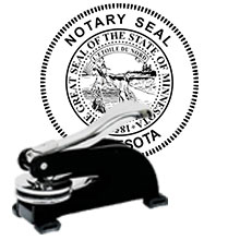 Minnesota Notary Desk Seal. Order this Steel-frame MN Notary Desk Embosser today and save! Minnesota Notary Desk Seals ship the next business day with FREE Shipping available. Meets Minnesota Notary Seal requirements. Free Notary pen with every order.